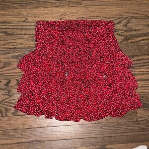 Michael Kors Red and Black Mini Skirt